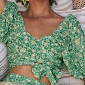 Spell Madame Peacock Sweatheart blouse